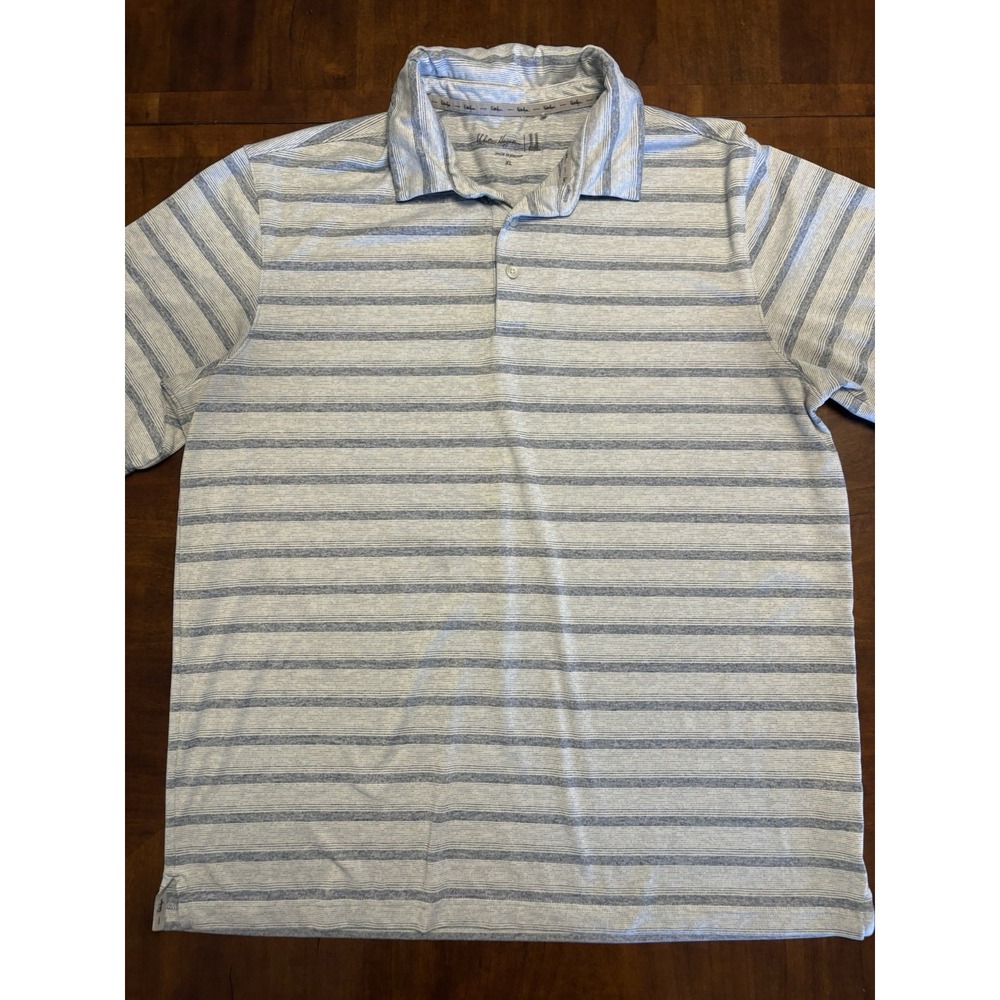 Walter Hagen XL Blue Stripe Golf Polo Shirt Performance Short Sleeve 11 Majors